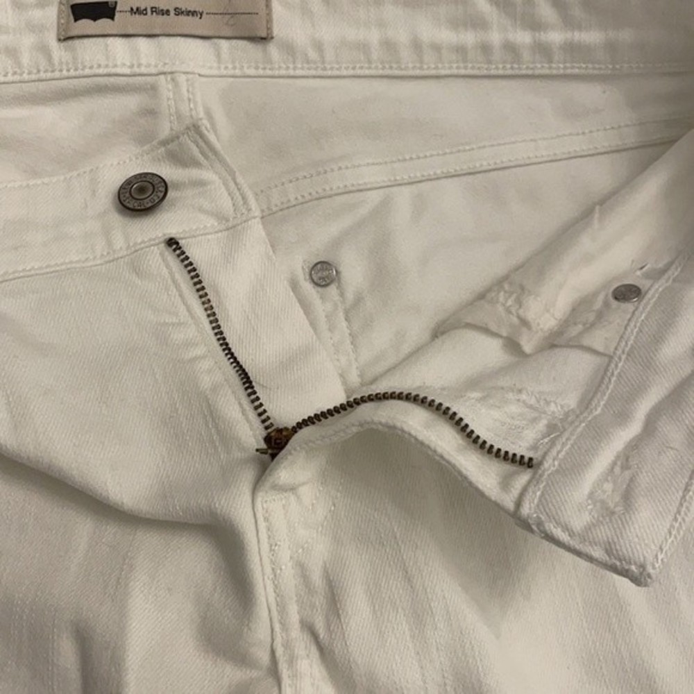 Levi's White Mid-Rise Skinny Jeans Silver Tab Womens 30X30 - Picture 5 of 15